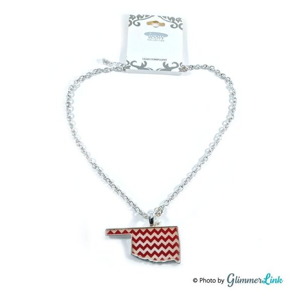 NWT Icon Collection Oklahoma Chevron Map Necklace - Picture 6 of 11